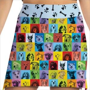 Dog Pop Art Print Pet Skirt - Colorful Puppies